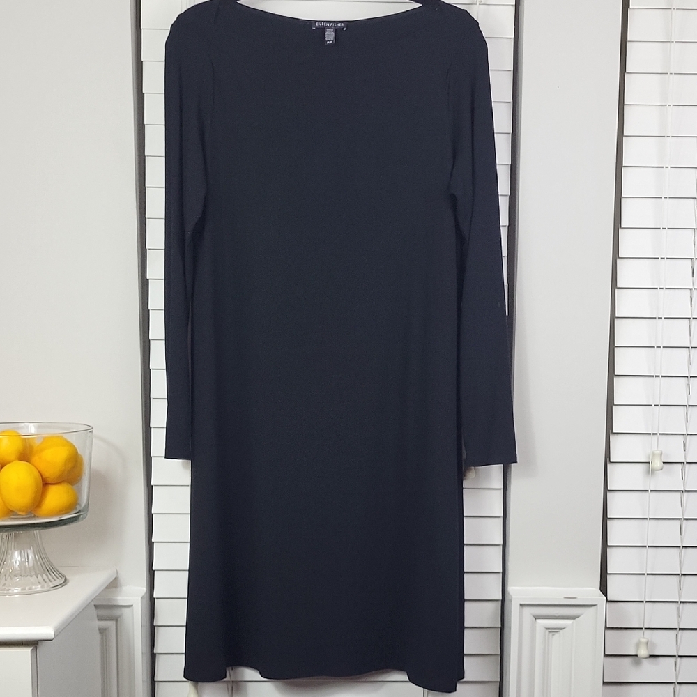 Eileen Fisher Classic Black Long Sleeve Dress. Size‎ M - Picture 2 of 10